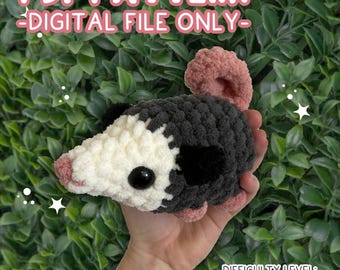 Crochet Opossum | Completely No-Sew Crochet Pattern PDF