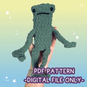Seated Leggy Frog | Completely No-Sew Crochet Pattern PDF