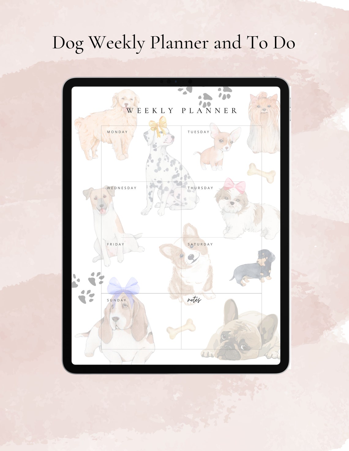 Digital Weekly Planner and To-do List Printable Productivity Organizer ...
