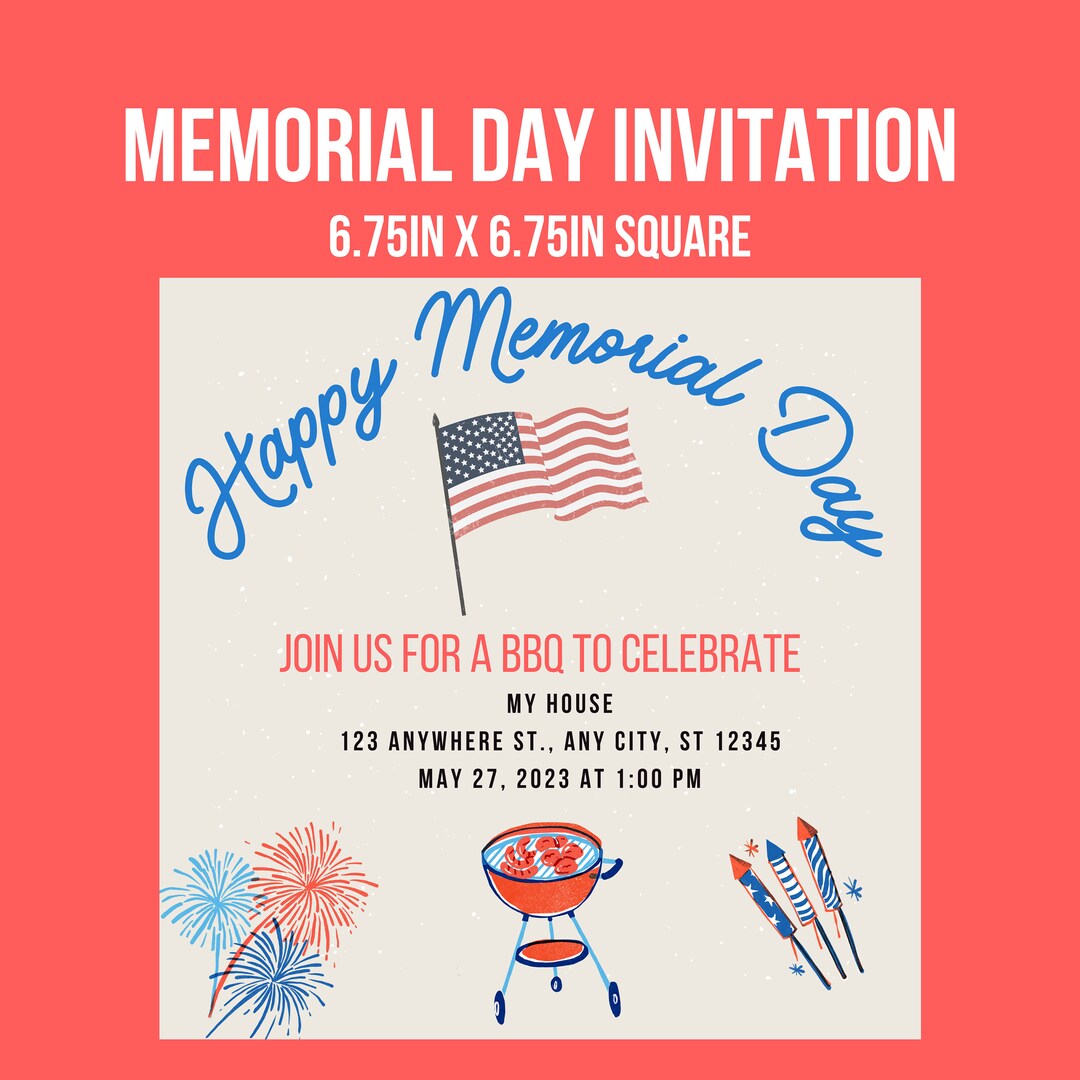 Memorial Day 2023 America USA Pool Party BBQ Veterans Day Etsy