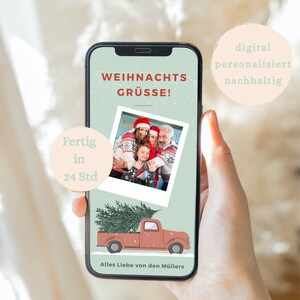 Téléchargement numérique de CHRISTMAS CARD | Carte de vœux numérique avec photo | carte de vœux de Noël personnalisée | envoyer via WhatsApp ou e-mail