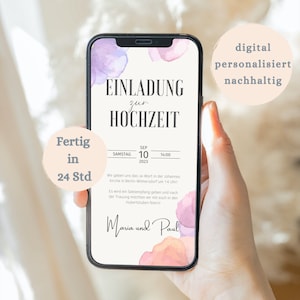 Digitale Hochzeitseinladung | Einladung zur Hochzeit personalisiert | individuelle Einladung |Wedding |Versenden per WhatsApp -Save the Date