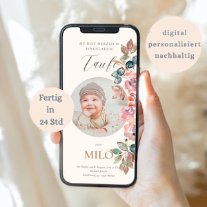 Christening Invitation | Personalized Baptism Digital Invitation | individual invitation with photo | digital invitation | Send via WhatsApp