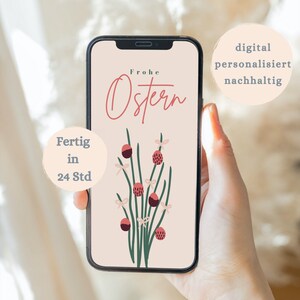 cyfrowa kartka z życzeniami na Wielkanoc | Pocztówka | Życzenia wielkanocne z kwiatami | Bukiet kwiatów z życzeniami na Wielkanoc | Pomysł na prezent dla mamy/babci lub nauczyciela