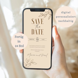 Digitale Save the Date Einladung | personalisiert individuell nachhaltig | Einladung zur Hochzeit | Wedding Invite| Einladungskarte|WhatsApp