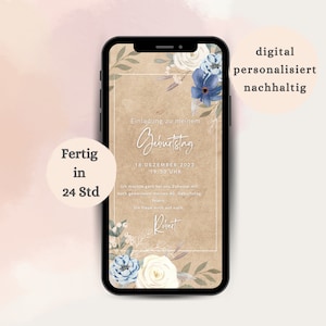 invitation d'anniversaire numérique | Carte d'invitation à une fête d'anniversaire | Carte électronique | invitation virtuelle | Envoyer via WhatsApp