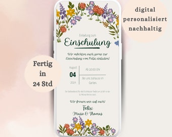 Einschulung Einladung digital | persönliche eCard zum Schulanfang | virtuelle Einladung zur Einschulung | Versenden per WhatsApp