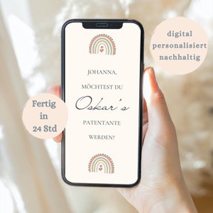 Questão de patente digital | você gostaria de ser meu padrinho madrinha | cartão moderno e sustentável | Pergunta do padrinho | Padrinhos | Batismo