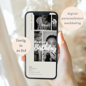 Verjaardagsuitnodiging digitaal | verjaardagsfeestje | Gepersonaliseerde uitnodiging | Aangepaste verjaardagsuitnodiging | Verstuur via WhatsApp