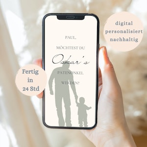 Questão de patente digital | você gostaria de ser meu padrinho madrinha | cartão moderno e sustentável | Pergunta do padrinho | Padrinhos | Batismo
