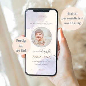 Invito Battesimo | Invito Digitale Battesimo Personalizzato | invito individuale con foto | invito digitale | Invia tramite WhatsApp