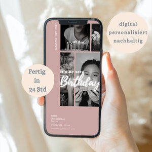 Invitation d'anniversaire numérique | fête d'anniversaire | Invitation personnalisée | Invitation d'anniversaire personnalisée | Envoyer via WhatsApp