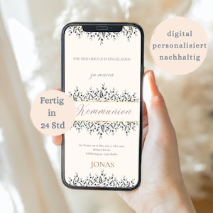 Invito Comunione digitale | Invito Comunione | Invito personalizzato | rispettoso dell'ambiente e moderno | Invia tramite WhatsApp