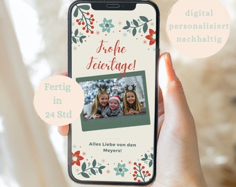 download digital do CARTÃO DE NATAL | cartão digital com foto | cartão personalizado de Natal | enviar por WhatsApp ou e-mail