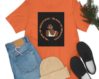 El negro es hermoso, orgullo negro, cultura negra, camiseta de manga corta para mujer