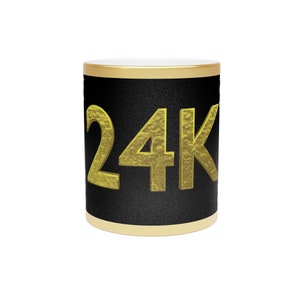 24K, Exclusive, Personalized Design, Gift for Him or Her, Metallic Mug (SilverGold)