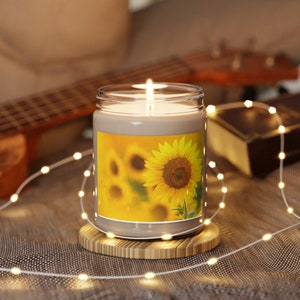 Sunflower, Gift for Her  Scented Soy Candle, 9oz