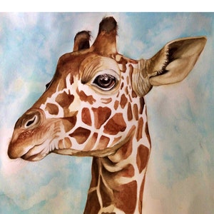 Giraffe Painting, Giraffe picture, Giraffe Artwork, Giraffe Wall Art, Giraffe watercolor painting