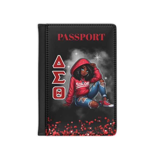 Delta Sigma Theta Passport Cover, DST trendy HBCU D9 Sorority passport case, Devastating Diva, The Redz, 1913 legacy soror, Spring 2024 gift