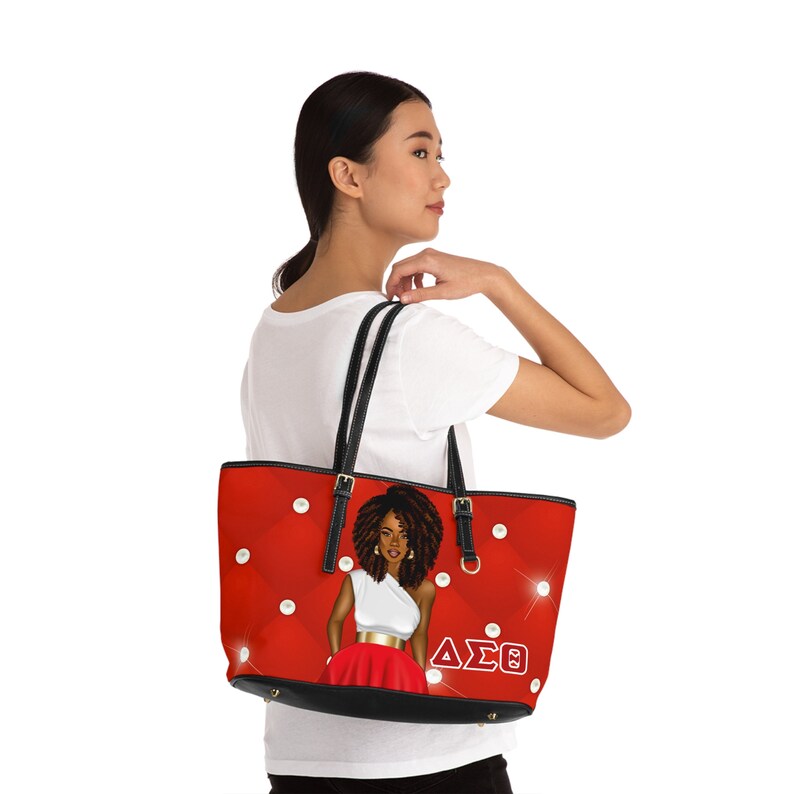 Delta Sigma Theta Handbag, Purse, DST Tote, Trendy Graphic HBCU D9