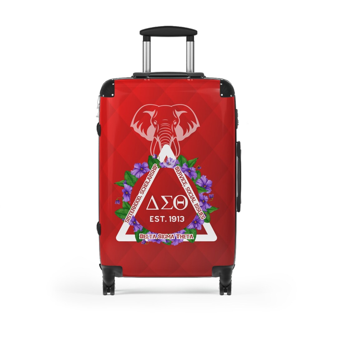 Delta Sigma Theta LUGGAGE, Trendy Graphic Suitcase With Lock and