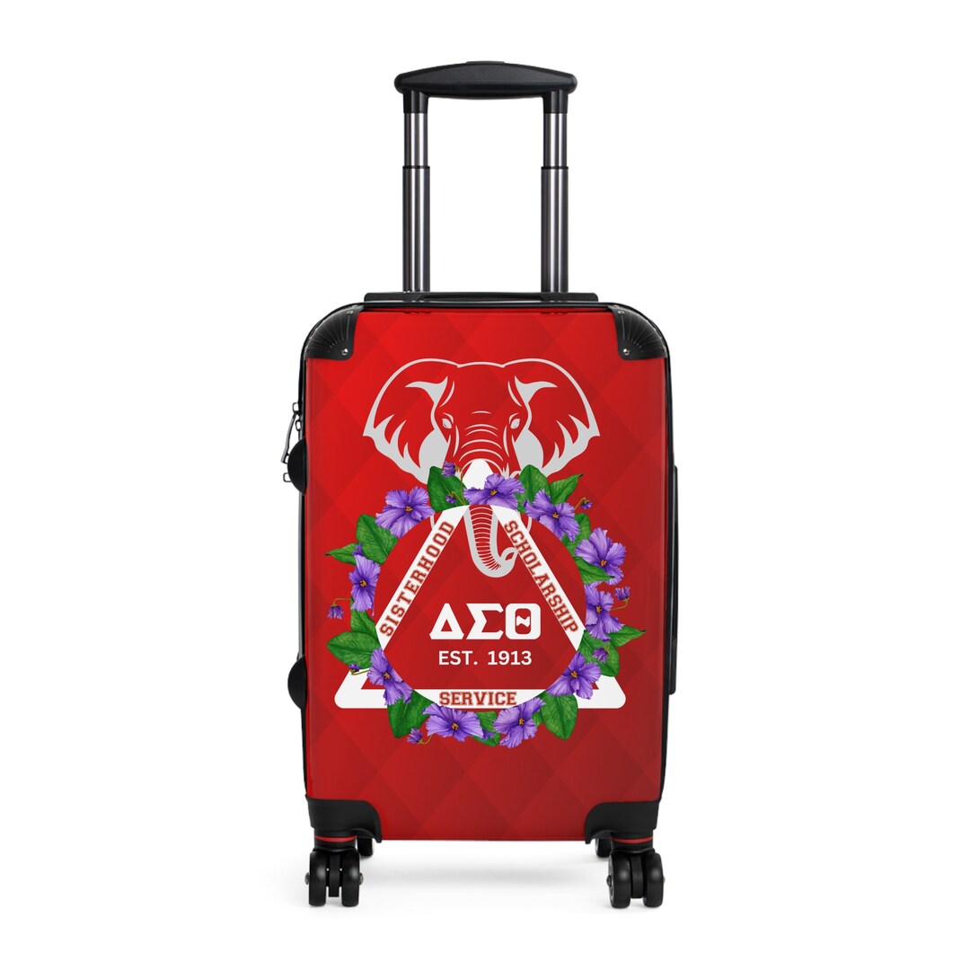 Delta Sigma Theta LUGGAGE, Trendy Graphic Suitcase With Lock and