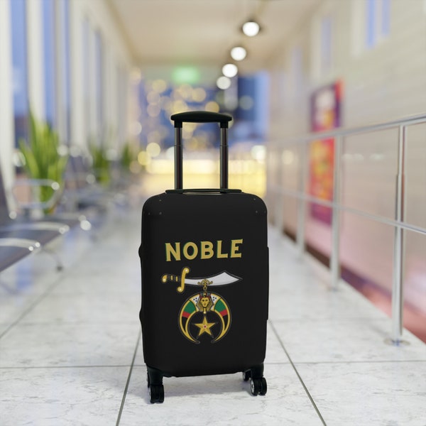 Shriner Noble Luggage Cover, (3 sizes available) trendy graphic travel accessory, Masonic Order, gift for man