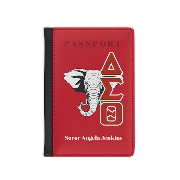 Delta Sigma Theta Passport Cover, PERSONALIZED, Trendy HBCU D9 sorority, DST passport cover,Devastating diva, the Redz, legacy  soror item