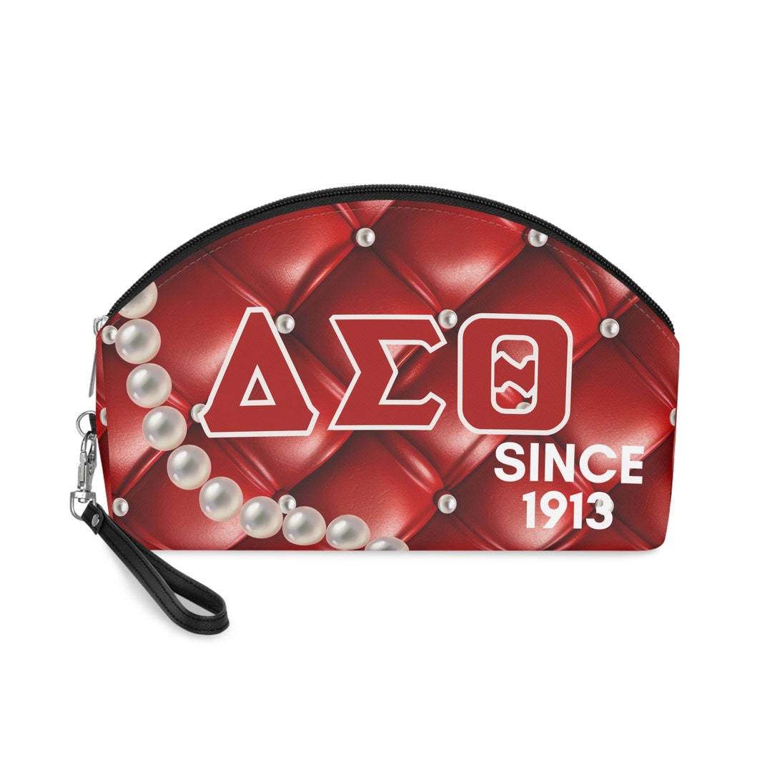 Delta Sigma Theta Cosmetic Bag, DST Pearls Edition Makeup Bag, HBCU D9 ...