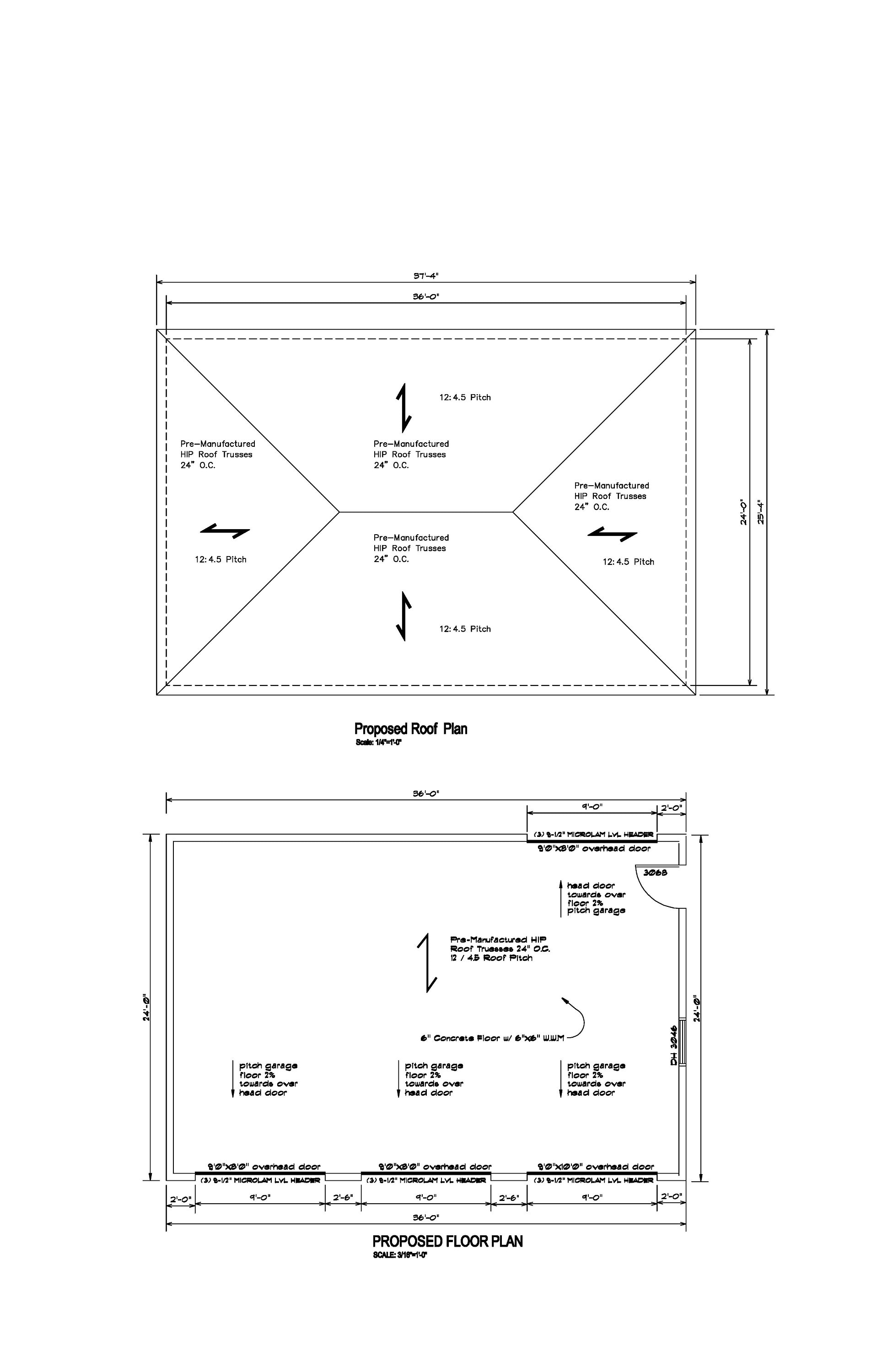 24 X 36 3 Car Garage