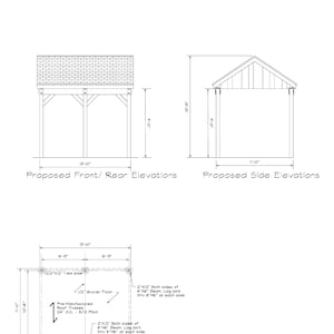 COVERERED PAVILION PLAN  11&#39;X13&#39;&#39; car port plan #20-PB1113gbl-8