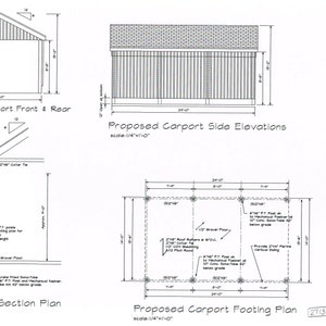 COVERERED PAVILION PLAN rv storage 14&#39;x24&#39; car port plan #17-cp1424gbl-1