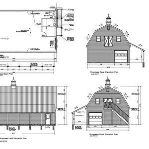 30&#39;x60&#39; GAMBREL BARN PLANS gambrel roof Plan # 17-3060-gmb-1