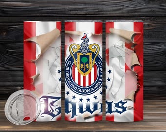 Chivas,Soccer, 20 oz straight sublimation Tumbler Wrap | Mexican Soccer Team, PNG Sublimation Design