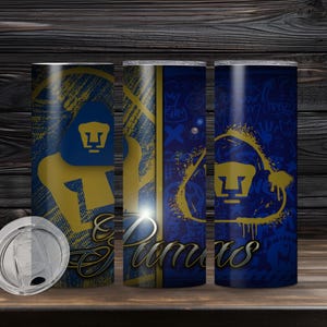 Pumas 20 oz tumbler wrap, Pumas digital design, PNG, sublimation, 20oz Straight Sided, Digital File, Tumbler