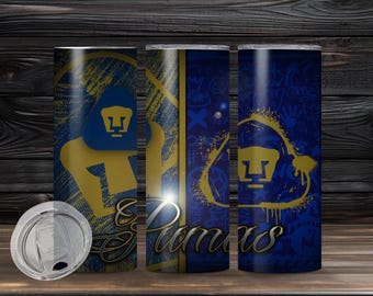 Pumas 20 oz tumbler wrap, Pumas digital design, PNG, sublimation, 20oz Straight Sided, Digital File, Tumbler