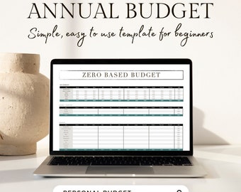 Annual Personal Budget Template numbers Monthly Breakdown - Etsy