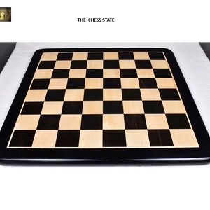 Solid Luxury Inlaid Ebony Wood & Maple Wood Multiple Size- 17&quot; to 21&quot; Chess Board- 45, 50 and 55 mm Square