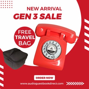 RED FRIDAY SALE!! Red Retro Audio Guestbook with Travel Bag phone