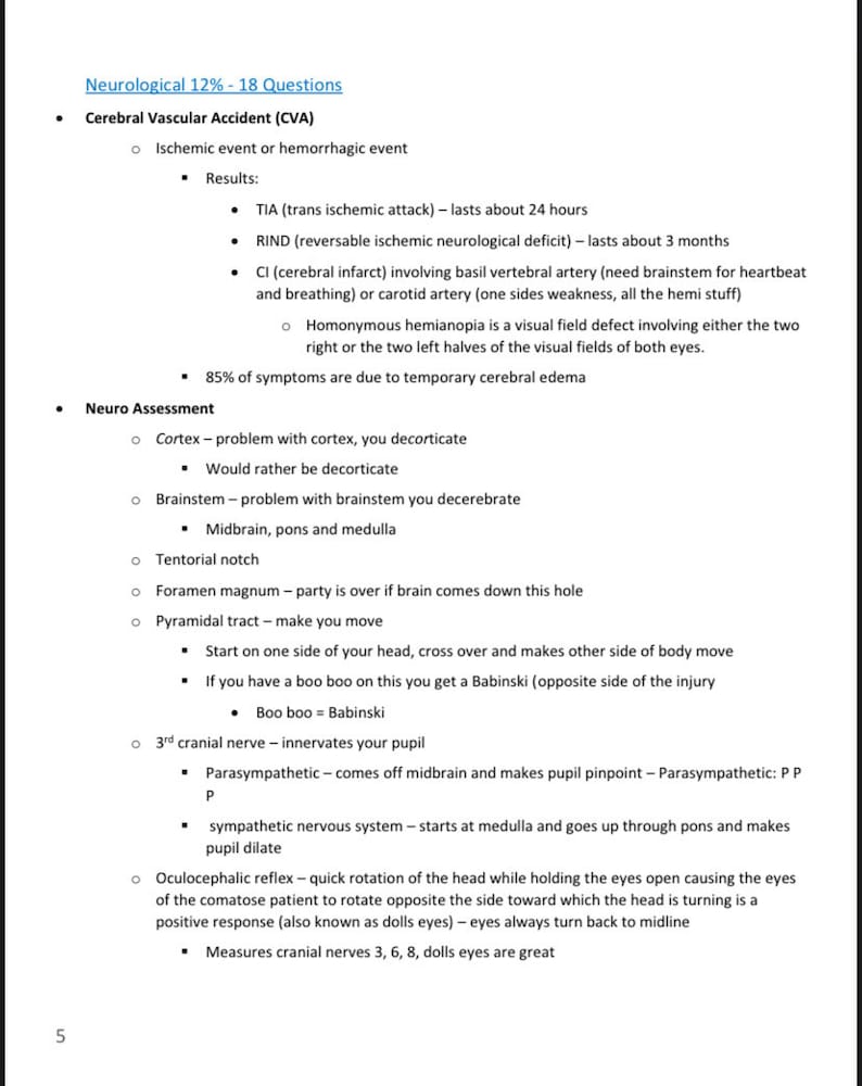 Ccrn Notes.pdf CCRN Exam Review Notes by Laura Gasparis (43 Pages) - Etsy