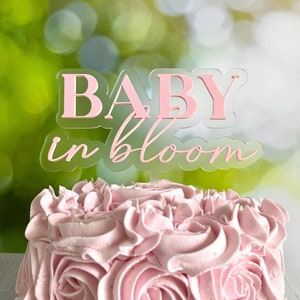 Baby Shower Cake Topper | Baby in Bloom Cake Topper | Personalized Cake Topper | Gender Reveal Cake Topper | Custom Baby Cake Topper