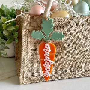 Carrot Easter Basket Tag | Acrylic Carrot Easter Tag | Personalized Easter Tag | Custom Easter Basket Tag