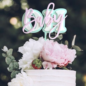 Oh Baby Cake Topper for Baby Shower Cake Topper, Gender Reveal Cake Topper, Custom Girl Baby Shower Cake Topper