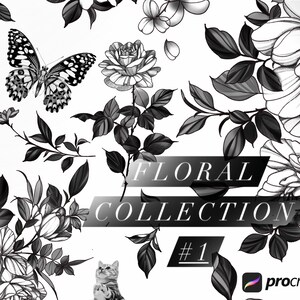 16 High-quality Hand drawn Floral Brushes No1