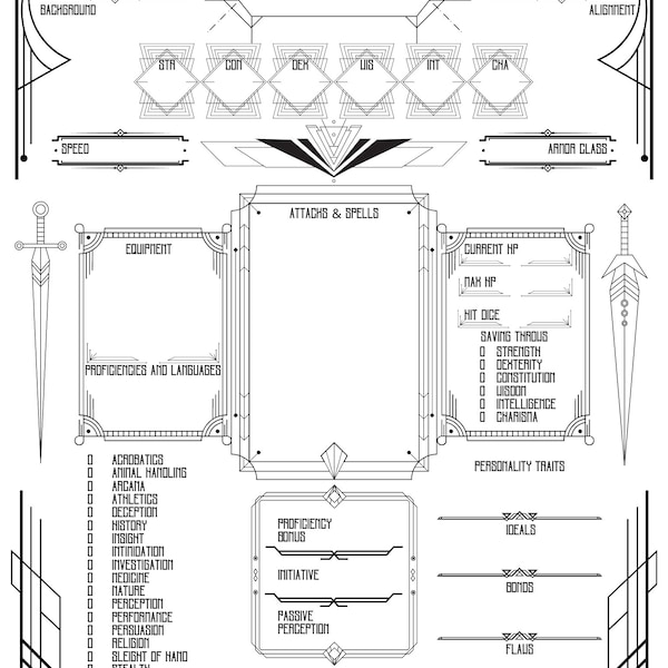 D&D 5e Paladin-karakterblad