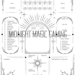 D&D 5e Cleric Character Sheet