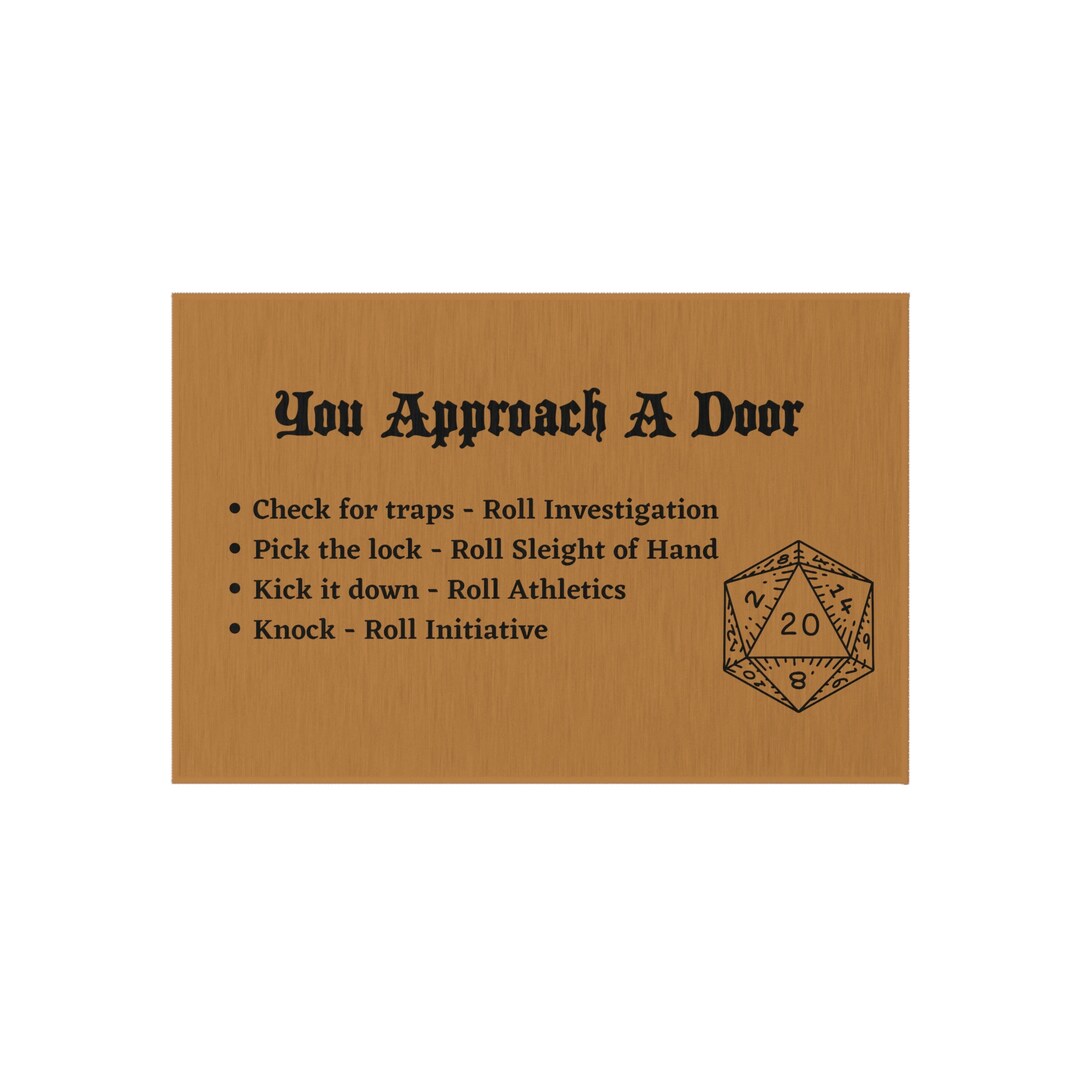 D&D Entryway Doormat you Approach A Door Etsy