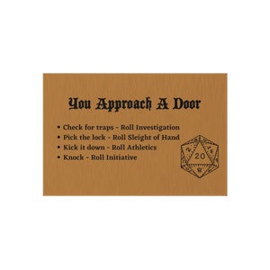 D&D Entryway Doormat - "You Approach A Door"