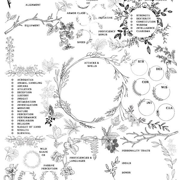 Druid Character Sheet 5e - Etsy