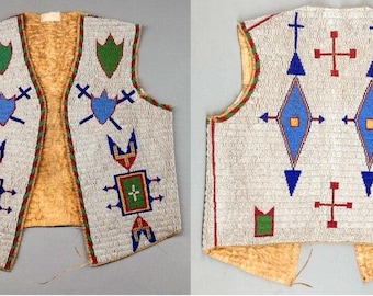 Handmade Old American Style Beaded Vest Powwow Regalia Vest